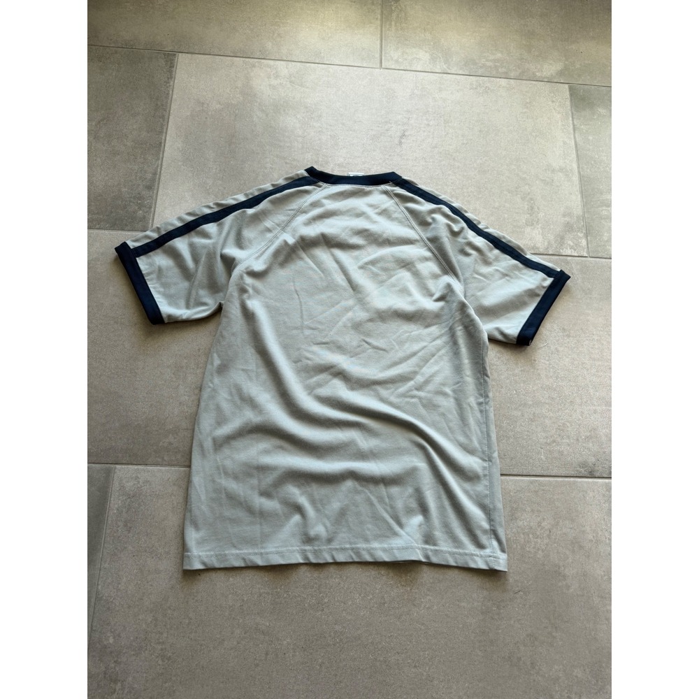 Vintage Y2K Women's Old Navy Hornets Soccer Graphic Tee Blue Ringer Shirt  L - Picture 2 of 6